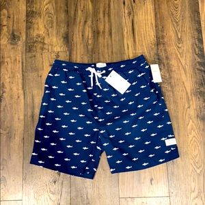 Men’s Public Art Shark Print Swim Trunks